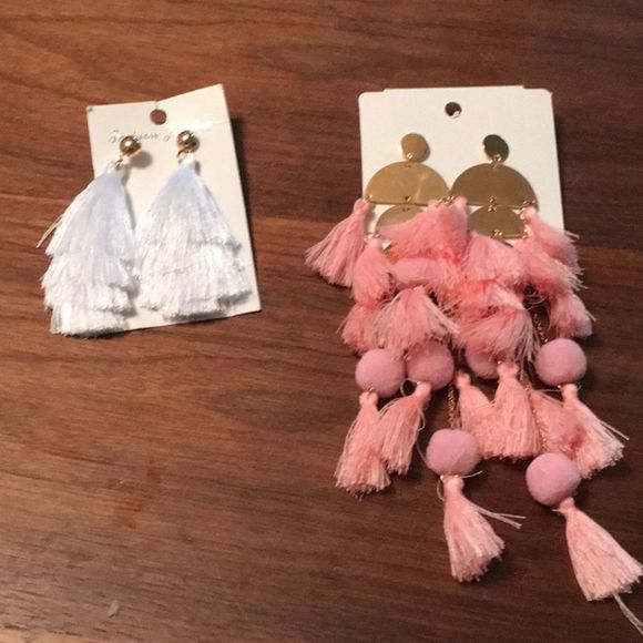 2 pairs earrings  white, pink - Picture 5 of 6